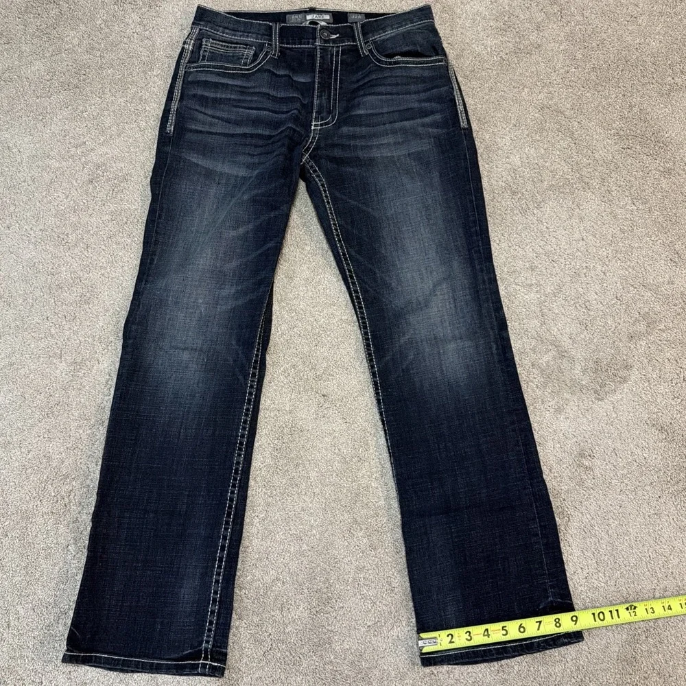 BKE Jake Denim Jean Men 32R 32x31 Dark Denim Jake Bootleg Western Cowboy